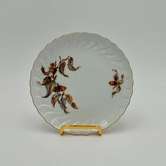 Set of 4 Hutschenreuther Selb Bavarian Porcelain Dessert Pie Plates Gold Rim - Picture 9 of 12